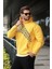 Sarı Baskılı Kapüşonlu Erkek Sweatshirt E7160 2