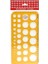 Daire Şablonu Dayanıklı Sarı Plastik 02272 Büyük Boy 1-36 mm Çap Ölçüm Aralığı 2