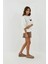 Kadın Büyük Boy Yuvarlak Yaka İşlemeli Sweatshirt Natural 4