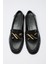 Loafer 2511 - Sarmal Toka Detaylı Siyah Kadın Loafer 3