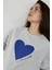 Kadın Baskılı Yuvarlak Yaka Sweatshirt Grey 5