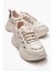 Yan Halka Desenli Kadın Spor Ayakkabı Bej Leopar 1