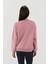 Kadın Baskılı Yuvarlak Yaka Sweatshirt Tozlu Gül Pembesi 4