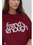 Kadın Baskılı Yuvarlak Yaka Uzun Kollu Sweatshirt Red 2