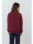Kadın İşlemeli Yuvarlak Yaka Sweatshirt Kiraz Kırmızısı 3