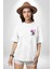 Sokak Stili Katil Aşk Meleği Minimal Cep Baskılı Pamuklu Penye Kadın Erkek Beyaz Tişört 1