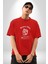 Çağdaş Yüzük Kurukafa Kral Grafik Baskılı Pamuklu Penye Kadın Erkek Kırmızı Tişört 5