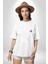 Farklı Olmak Zorundayım Minimal Cep Baskılı Pamuklu Penye Kadın Erkek Beyaz Tişört 2