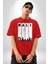Bali Endonezya Grafik Baskılı Pamuklu Penye Kadın Erkek Kırmızı Tişört 1