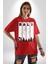 Bali Endonezya Grafik Baskılı Pamuklu Penye Kadın Erkek Kırmızı Tişört 2