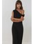 Kadın Asimetrik Yaka Tulum Siyah 2