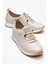Yumuşak Tabanlı Kadın Ayakkabı Bej Beyaz 1