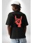 Rock On El Işareti Metal Horns Sembolü Sırt Baskılı Pamuklu Penye Kadın Erkek Siyah Tişört 2