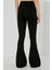Kadın Siyah Yüksek Bel Ispanyol Paça Tayt 5