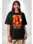 Yeni Nesil Monalisa Grafik Baskılı Pamuklu Penye Kadın Erkek Siyah Tişört 2