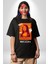 Yeni Nesil Monalisa Grafik Baskılı Pamuklu Penye Kadın Erkek Siyah Tişört 4