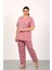 %100 Pamuk Büyük Beden Kısa Kol Kadın Pijama Takımı 1
