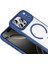 iPhone 17 Pro Max Kılıf Krom Wireless Şarj Özellikli Magsafe Silikon Kapak Lacivert 2