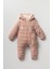 Kız Bebek Organik Pamuklu Pembe Kapitone Kışlık Tulum - Kapüşonlu 2