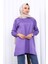 Mor Omuz Taşlı Soguk İplik Triko Tunik 2
