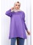 Mor Omuz Taşlı Soguk İplik Triko Tunik 3
