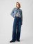 Kadın Koyu Mavi High Rise Stride Wide-Leg Jean Pantolon 6
