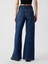 Kadın Koyu Mavi High Rise Stride Wide-Leg Jean Pantolon 9
