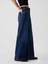 Kadın Koyu Mavi High Rise Stride Wide-Leg Jean Pantolon 10
