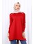 Bordo Omuz Taşlı Soguk İplik Triko Tunik 1
