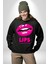 Lips Ruj Pembe Dudak Sınırsız Düşün Erkek Kadın Unisex Dijital Baskılı Siyah Sweatshirt 5