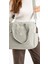 Kadın Büyük Boy Bölmeli Suya Dayanıklı Çapraz ve Omuz Askılı Çanta Gri 4