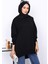 Siyah Önü Kısa Arkası Uzun Oversize Sweatshirt 1