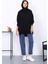 Siyah Önü Kısa Arkası Uzun Oversize Sweatshirt 2