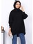 Siyah Önü Kısa Arkası Uzun Oversize Sweatshirt 4