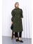 Haki Çıtçıtlı Bel Lastikli Trençkot 2