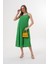Aerobin Kumaş Comfort Kalıp Ip Askılı Elbise Yeşil 4