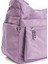 Kadın Çok Cepli Suya Dayanıklı Çapraz ve Omuz Çanta Buruşuk Kumaş Termos Yeri Ayarlanabilir Askı Lila 4