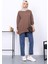 Koyuv Vizon Önü Kısa Arkası Uzun Oversize Sweatshirt 2