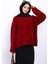 Bordo Bisiklet Yaka Oversize Angora Yumoş Triko Kazak 1