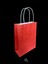 19X8X24 cm Burgu Saplı Kırmızı Kraft Çanta, Kağıt Poşet Çanta 5 Adet 5
