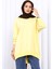 Sarı Önü Kısa Arkası Uzun Oversize Sweatshirt 1