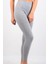 Kadın Gri Penye Düz Desensiz Yüksek Bel Tayt V4000 1