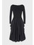 Slim Fit Kayık Yaka Pileli Midi Boy Elbise Bayan Elbise EW002782 AF12303 UC001 5