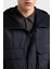 Logolu Regular Fit Su Itici Kapüşonlu Şişme Mont Erkek Mont EM003184 AF18503 UB118 4