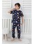 Kısa Kollu Astranot Temalı %100 Pamuk Erkek Çocuk Pijama Takımı 3