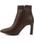 Kadın Kahverengi Fermuarlı Sivri Burun İnce Topuklu Bot 3