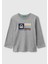 Erkek Çocuk Organik Pamuklu Önü Logo Baskılı Uzun Kollu Jarse T-Shirt 1