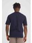 Bisiklet Yaka Lacivert Şeritli Slim Fit 1