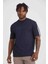 Bisiklet Yaka Lacivert Şeritli Slim Fit 2