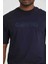 Bisiklet Yaka Lacivert Şeritli Slim Fit 3